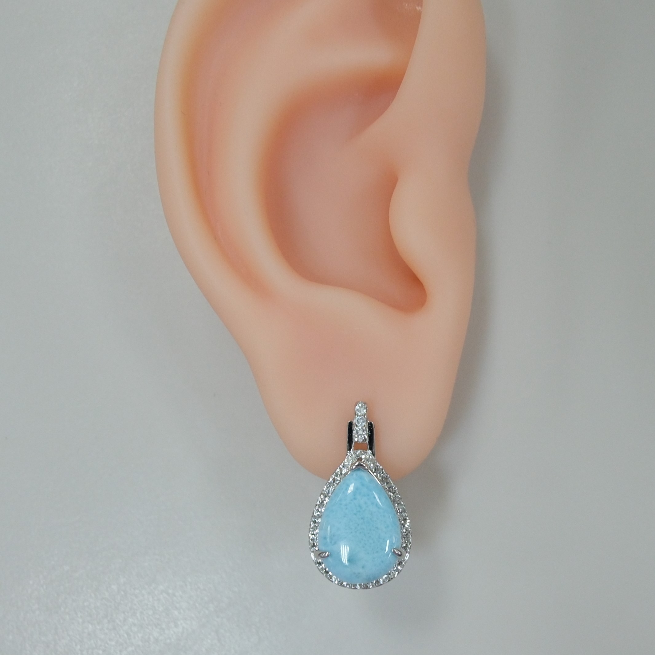 Серебряные серьги с ларимарами